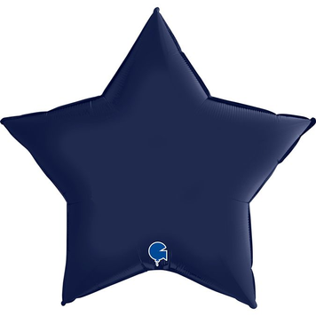 Фольга Зірка 36" Сатин темно-синя (Satin blue havy) (в інд. уп.) Grabo 3204-0737 фото