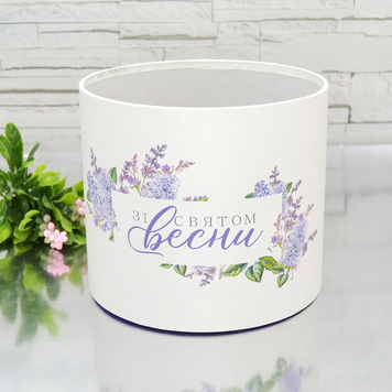 Капелюшна коробка Зі святом весни (Середня D18) DE-76037 фото