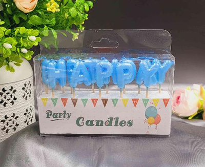 Набор свечей для торта BUBBLES буквы "Happy Birthday Голубые неон" Bubbles-BlueNeon фото
