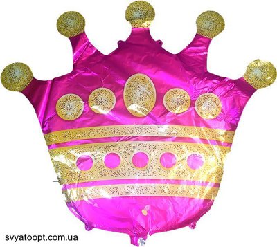 Фольгированная фигура Корона розовая (Китай) (в инд. упаковке) 6460 фото