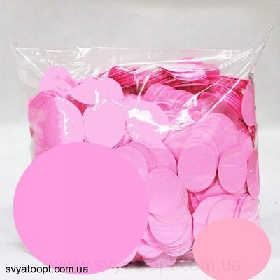 Конфетті коло 50 грамм рожевий 23 мм 3653 фото
