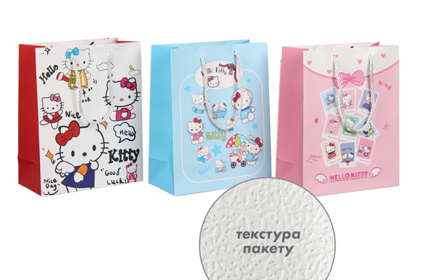 Подарочный пакет "Hello Kitty" микс 24,5*19,5*9,5см 3123-10811 фото