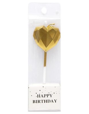 Свечи для торта Сердце Золотое с гранью TL-1055g фото