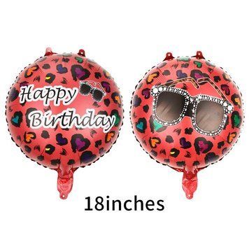 Фольга 18" (45см) "Happy birthday леопардове коло" (Китай) 9925 фото