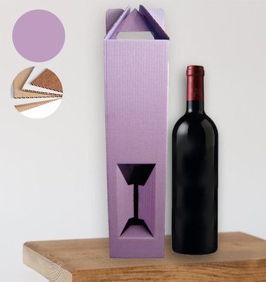 Подарункова коробка для пляшки "Лаванда" (двосторонній картон 35х9 см) korblavander фото
