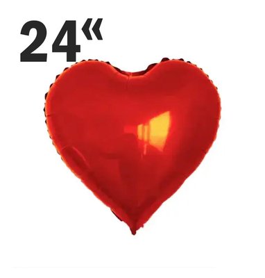 Фольга Китай Сердце Большое 24" Красное 17332 фото