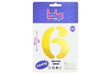 Цифра 6 "Balun" Золота 40" Slim (101см) BV-944 фото