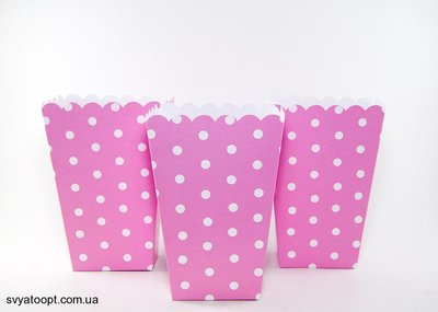 Коробочки для сладостей Горох розовый (5шт/уп) 2002 фото