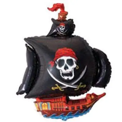 Фольгированная фигура большой черный Корабель Пирата Flexmetal (в Инд. уп.) 1207-1043 фото