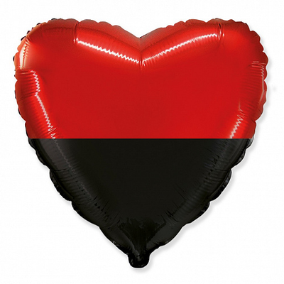 Фольга сердце "Красно-черный флаг" Flexmetal 211519 фото