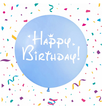 Куля ТМ Sharoff 24" (Happy Birthday блакитний) (1 шт) G-0121 фото