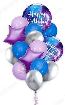 Набір кульок фольгованих Happy Birthday космос (Китай) (в інд. уп.) 12597 13486 фото