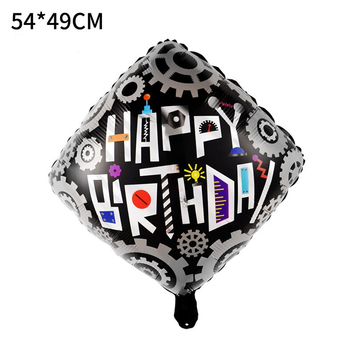 Фольга 18" (45см) "Квадрат з шерстернями Happy birthday" (Китай) Т-144 фото