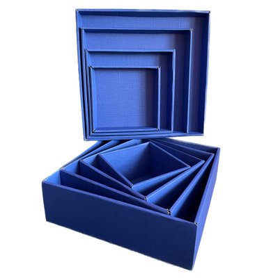 Набор подарочных коробок "Синие" (4 шт.) двусторонний картон (h-9) Blue-1 фото