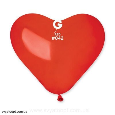 Шары-сердца Gemar 10" CR10/42 (Кристалл красный) (100 шт) 1105-0014 фото