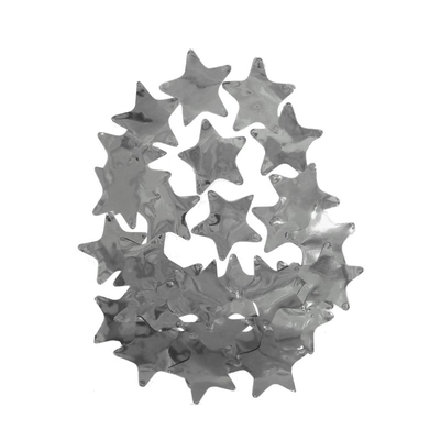 Конфетти Звезда 50 грамм маленькая серебро металик 20 мм 3924 фото