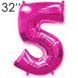 Фольга 32" Фуксия цифра 5 (Flexmetal) 32-FM-Fuchsia-5 фото