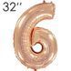 Фольга 32" Розовое золото цифра 6 (Flexmetal) 32-FM-Rosegold-6 фото