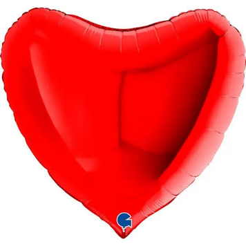 Фольга серце 36" Пастель червоне (в інд. уп.) (в інд. уп.) Grabo 36008R 3204-0162 фото