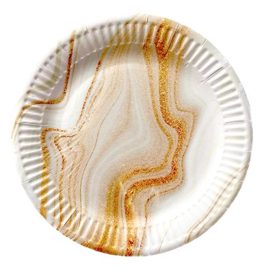 Тарелки "Белый мрамор с золотом" (18,0 см)(10шт-уп) 5432 фото