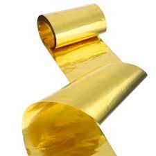 Фольгированная лента для шаров Золотая (7*260 см) 8804 фото