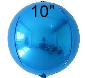Фольга 3D сфера металлик синий(10") Китай 10015 фото