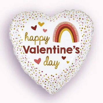 Фольга 18" (45см) "HAPPY VALENTINE'S DAY Біле" (Китай) BV-5044 фото