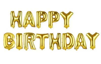 Фольгована фігура літери "Happy birthday" Набір букв (золото 40 см) 2617 фото