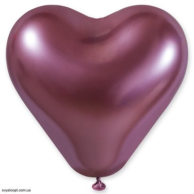 Шары-сердца Gemar 12" CR/91 (Хром розовый) (25 шт) 1105-0413 фото
