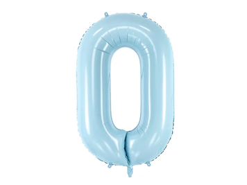 Фольгована цифра 0 Блакитна PartyDeco FB1P-0-001J фото