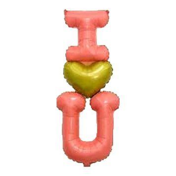Фольгована фігура Букви рожеві I love you (в Індив. уп.) (Китай) 1535 фото