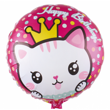 Фольга 18" (45см) "Кішечка голова Happy Birthday" (Китай) 5875 фото