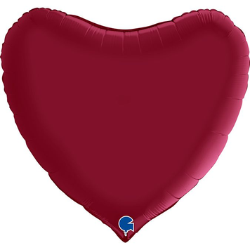 Фольга серце 36" Сатин вишня (Satin cherry) (в інд. уп.) (в інд. уп.) Grabo 3204-0734 фото