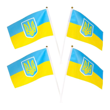Прапорець України (двосторонній (20*28 см) 8766 фото