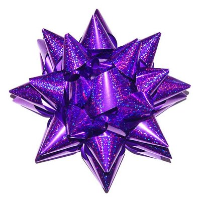 Бант на коробку-сюрприз Лазер Фиолетовый (25 см) 9876 фото