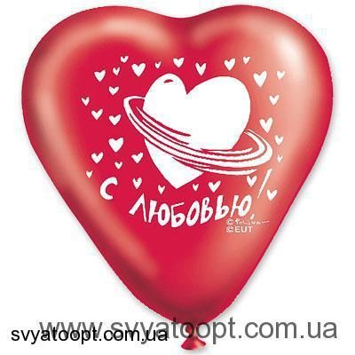 Кулі-серця Gemar 10" CR (з малюнками червоне мікс) (100 шт) 1105-0019 фото