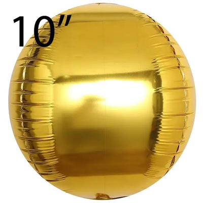 Фольга 3D сфера Металлик золото (10") Китай 10001 фото