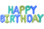 Фольгированная фигура буквы " HAPPY BIRTHDAY мятно-синий" 5160 фото