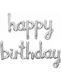(Прописная) Фольгированная надпись "Happy Birthday" (Серебро) 5853 фото