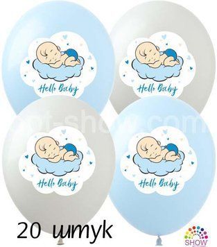 Шары (20 шт.) ТМ Show (1 ст.) 12" (Hey, Baby (Мальчик)) NR-3-20 фото