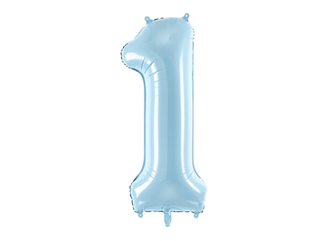 Фольгована цифра 1 Блакитна PartyDeco FB1P-1-001J фото