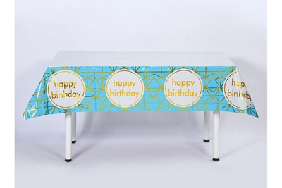 Детская скатерть на стол "Happy Birthday голубая" (137*183) 15698 фото