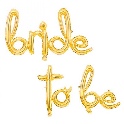 (Прописний) Фольгований напис "Bride to be" (Золото) 9622 фото