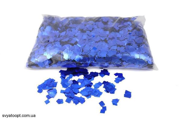 Конфетті квадрат 50 грамм Синій металік 3920 фото