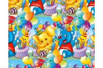 Упаковочная подарочная бумага "Happy birthday звери" (25л) papir-69 фото