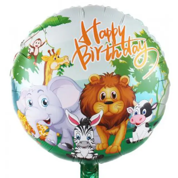 Фольга 18" (45см) "Happy birthday Звірі " (Китай) 4659 фото