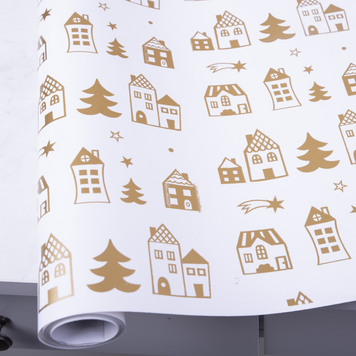 Папір подарунковий "Золоті будинки" 70см*10м 1468-212 фото