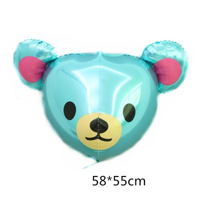Фольгированная фигура 4D Голова мишки (Голубая) (Китай) (в инд. упаковке) 4330 фото