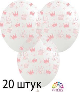 Кульки (20 шт.) ТМ Show (5 ст.) 12" (Корона рожева) KR-4-20 фото