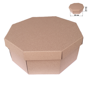 Подарочная коробка восьмигранная "Крафтовая" (25х25х10) 8kraft-3 фото